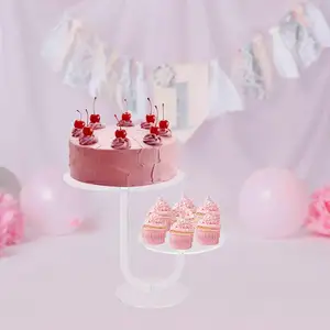 2 Tier cupcake đứng Acrylic bánh chủ Premium món tráng miệng hiển thị là viết tắt của món tráng miệng bảng rõ ràng cupcake và bánh đứng