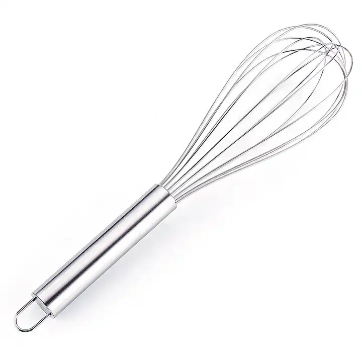 Stainless Steel Manual Whisk Egg Beater Rotary Handheld Egg Frother Mixer  Cooking Tool Kitchen(White)