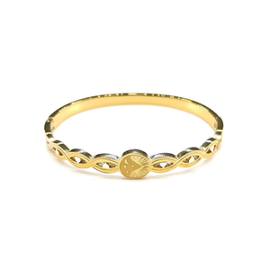 Brazalete de Moda en Acero Inoxidable 316L con Baño de Oro PVD, Joyería Sostenible y Resistente para Mujeres y Niñas - Product Image 2
