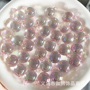 High Transparency 16mm Round Beads With Iridescent Finish For Phone Chains Keychains <b>Car</b> Pendants Accessories - Product Image 3