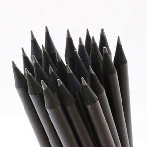 Crayons ronds noirs unis de haute qualité de 7,5 pouces, personnalisés en usine, en bois, HB 2B avec gomme, en vrac - Product Image 1
