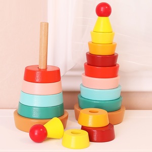 Bloques <span class=keywords><strong>de</strong></span> construcción <span class=keywords><strong>de</strong></span> madera para niños y bebés, juguete educativo <span class=keywords><strong>de</strong></span> apilamiento cognitivo <span class=keywords><strong>de</strong></span> Color arcoíris, torre <span class=keywords><strong>de</strong></span> <span class=keywords><strong>Hanói</strong></span> - Product Image 1