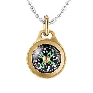 MecArmy CMP Mini Titanium/Brass Grade Compass Pocket Survival Waterproof IPX5 Hiking Special Necklace Compass