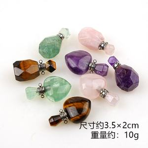 Pendentif en <span class=keywords><strong>pierre</strong></span> brute d'améthyste, <span class=keywords><strong>pierre</strong></span> semi-précieuse naturelle, pour flacon de parfum, énergie, huile essentielle, décoration - Product Image 2