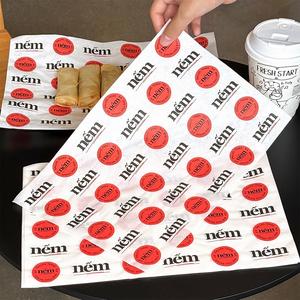 Custom Printed Logo Disposable Eco-Friendly Recyclable Tray Liner Food Grade PE Coated Grease Proof for <b>Spring</b> <b>Rolls</b> - Product Image 4