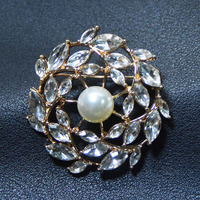 Broche en cristal autrichien de qualité Aaa à motif floral et thème botanique, pour la décoration de hijabs, foulards et robes, et broches animales en cristal, en gros