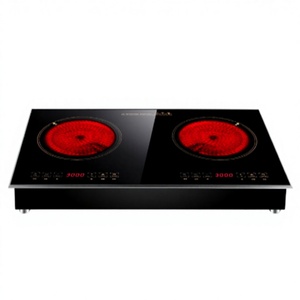 Cocina de Inducción Eléctrica de Doble Placa, Alta Potencia, Empotrable, Impermeable, Control Táctil, 3000W, Estufa de Ondas Ligeras Especial para el Hogar - Product Image 1