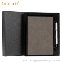 Set de Cuaderno A5 de Tapa Dura con Logotipo Personalizado, Cuaderno de Cuero y Bolígrafo para Navidad, Encuadernación Térmica
