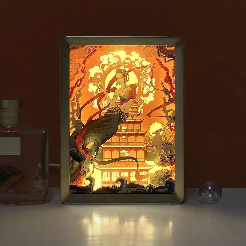 Новая волшебная 3D рамка с подсветкой, гравировальная бумага, фоторамка, ночник, настольная лампа, 3d светильник, лампа для резьбы по тени и бумаге