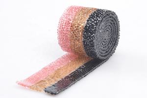 Bling Rock Fine Diamond Hot Fix con nastro di cristallo in ferro su strass <span class=keywords><strong>Applique</strong></span> rifiniture per abiti da sposa accessori - Product Image 5