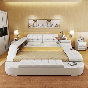 <span class=keywords><strong>Cama</strong></span> <span class=keywords><strong>Inteligente</strong></span> de Estilo Moderno con Masaje, Altavoz USB y Estructura de Madera Tamaño King - Product Image 3