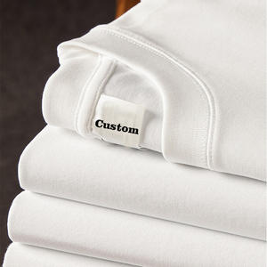 Odm 260 Gsm Heavy Weight 100% Camiseta de algodón para hombres Diseño personalizado Camiseta de cuello redondo en blanco de punto con patrón de impresión - Product Image 2