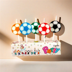 Velas de cumpleaños con forma de balón de fútbol, decoraciones para fiestas con temática de fútbol para niños y adolescentes, adorno para pastel de cumpleaños - Product Image 3