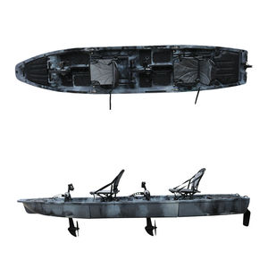 维京9.3英尺单人模块化踏板驱动海上皮划艇高密度聚乙烯船体塑料折叠皮划艇，带螺旋桨，用于在河流中钓鱼 - Product Image 3