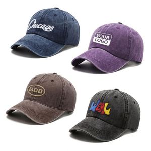 Custom Bulk Blank Fade Vintage Embroidery LOGO Baseball Caps Men Wear Washed Cotton Fabric Distressed Dad Hat - Product Image 5