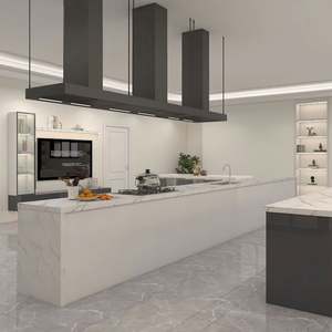 Ensemble de cuisine moderne avec comptoirs en granit artificiel LED, glissières de tiroirs, charnières, construction en aggloméré - Product Image 1