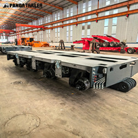 Semi Trailer Flatbed Baja Ekstensibel 30m-70m, Pengangkut Bilah Angin dengan Bolster Berputar untuk Perlindungan Bilah, Tugas Berat >80T