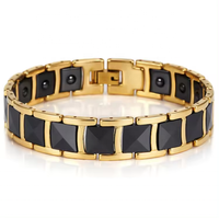 Bracelet magnétique en pierre pour hommes en acier inoxydable All-Match Sports Ceramic Shell Send Family And Friends