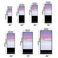 Écran publicitaire interactif LCD de 65 pouces avec indice de protection IP65, écran TV sur pied pour les magasins de détail, utilisation en ascenseur, menu numérique