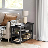 Banc à chaussures en bambou moderne multifonction à 3 niveaux, organisateur de rangement pour l'entrée, support pour la porte d'entrée, la chambre à coucher, le salon