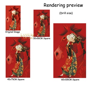 Kit de Pintura de Diamantes 5D DIY LS 60x100CM, Caballo Rojo, Resina Completa, Cuadrado, Hada AB, Broca Especial, Pintura sobre Lienzo, Borde Ondulado - Product Image 3