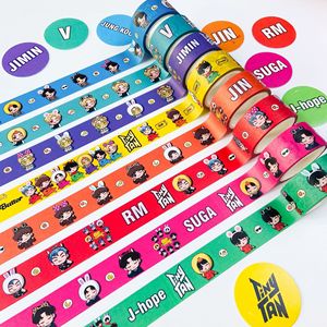 Cintas Adhesivas con Estampado de Personajes de Dibujos Animados <span class=keywords><strong>TinyTAN</strong></span>, Cintas Washi Fáciles de Rasgar, Pegatinas para Diario, Pegatinas Decorativas Hechas a Mano para Agendas - Product Image 3