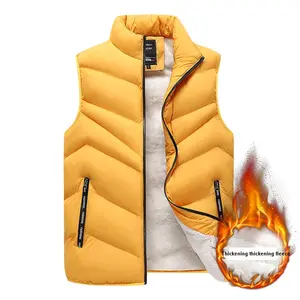 Personalizado Inverno Leve Softshell Impermeável Mens Gilet Plus Size Cordeiro Velo Manter Quente Engrossar Mens Moda Gilet