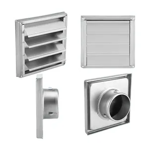 HVAC Stainless Steel Air Vent Grille Cover Exterior Wall Vent with Weather Proof Louver