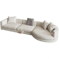 Canapé d'angle italien personnalisable, style Wabi-Sabi, crème nordique, une place, rembourrage en éponge, tissu technique, luxe léger moderne
