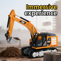 Mini-Excavatrice Télécommandée Ultime 1/64ème, Jouet de Construction en Alliage Métallique Contrôlé par Application avec Lumières et Sons pour Enfants
