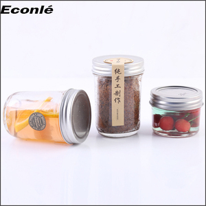 Bocaux en verre Mason de cuisine de haute qualité avec motifs d'<span class=keywords><strong>étiquettes</strong></span> personnalisables et couvercles à vis argentés, 100ml-650ml, pour milkshakes et confitures - Product Image 2