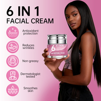 Crème Visage Anti-Âge 6 en 1 Éclaircissante Taches Brunes Hydratation Intense Vitamine C Niacinamide Vitamine E Blanchissante Acide Hyaluronique 50g