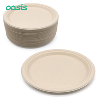 Plaque jetable biodégradable ronde en bambou Oasis 10 \"