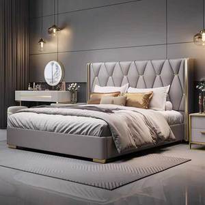 Set Completo di Mobili Economici per Camera <span class=keywords><strong>da</strong></span> <span class=keywords><strong>Letto</strong></span> King Size con Struttura in Legno, <span class=keywords><strong>Letto</strong></span> Matrimoniale, Arredamento Moderno e di Lusso per la Casa - Product Image 3