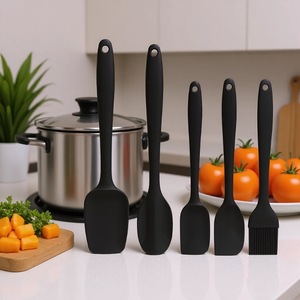 <b>Silicone</b> Cooking Utensil Set 5 Pieces Heat Resistant Food Grade Kitchen <b>Tools</b> For Nonstick Pans - Product Image 1