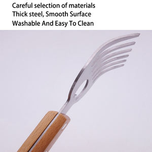 Daphyla נירוסטה בשר <span class=keywords><strong>bbq</strong></span> סט טפרים סט של 2 עץ ארוך ידית ממשך כפות חזיר יד כלי סוג מקל - Product Image 2