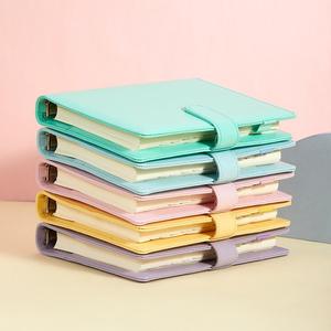 A5 Kích thước hàng tháng hàng tuần chương trình nghị sự kế hoạch PU da 6 Vòng chất kết dính với xoắn ốc ràng buộc Loose-Leaf máy tính xách tay giấy bìa - Product Image 3