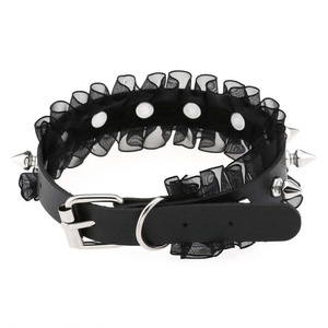 Gargantilla de cuero PU y encaje elegante gótico Harajuku para mujer, Collar trenzado Sexy hecho a mano con remaches, collar de estilo Punk - Product Image 3