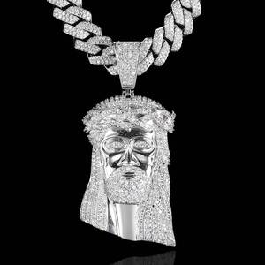 Pendentif Jésus en Cuivre et Zircon VVS1, Bijou Hip Hop Populaire pour Homme, Chaîne à Maillons, Cadeau, Expédition depuis l'entrepôt américain - Product Image 1
