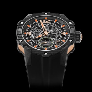 Nouvelle montre mécanique de sport pour homme, boîtier en fibre de carbone premium, mouvement squelette, aiguilles lumineuses, bracelet en caoutchouc, étanche - Product Image 2