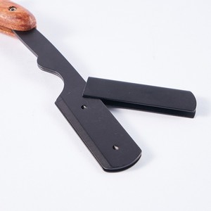 <span class=keywords><strong>Rasoir</strong></span> manuel traditionnel à manche en bois pour le rasage du visage et des barbes - Product Image 3