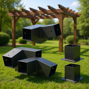 Kit de Soportes para Pérgola Exterior, 4x4 Pulgadas, Acero al Carbono, Forma de L, Resistente a la Intemperie, para Jardín - Product Image 2