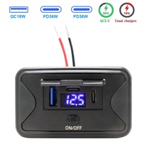 12v-24v 90W double PD3.0 USB C 36W & QC3.0 18W 3 ports chargeur de voiture prise accessoires pour voiture Bus RV camion camping-car