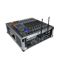 Console de mixage 8 canaux OEM GJS-80 avec amplificateur intégré 500W, entrées XLR, microphone sans fil, USB/Bluetooth, 16 effets de réverbération DSP pour la scène