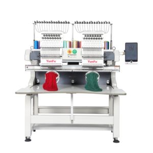 YunFu 2 cabezas 12-15 agujas máquina de bordado de camisetas automática <span class=keywords><strong>HSW</strong></span> Janome Dahao motor de engranaje Manual personalizado - Product Image 1