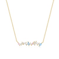 Glowluxe Vente à Chaud Colliers Ras du Cou en Zircon Plaqué Or en Argent Sterling 925