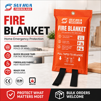 Couverture anti-feu professionnelle en fibre de verre pour la préparation aux situations d'urgence à la maison et en cuisine, avec languettes de libération rapide, fourniture pour distributeurs