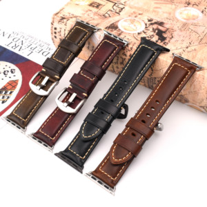 Correas de reloj de lujo de cuero genuino de cera de aceite de Italia para <span class=keywords><strong>Apple</strong></span> <span class=keywords><strong>Watch</strong></span> Ultra Band 38mm <span class=keywords><strong>40mm</strong></span> 41mm 42mm 44mm 45mm 49mm <span class=keywords><strong>SE</strong></span> 8 7 6 5 4 3 2 - Product Image 2