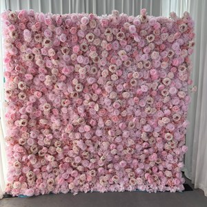 E-FW0035 Wholesale Artificial 3D Flowers Wall Panels 8ft * 8ft Rose Flower Wall Roll up 5d Flower Wall for Wedding Decoration - Product Image 6