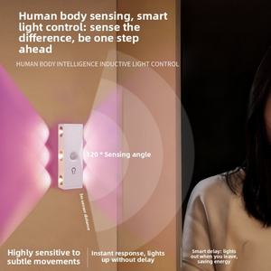 Lámpara de Pared LED Moderna con Sensor de Ondas de Agua, Diseño Ojo de Gato, Control Inductivo, Regulable, Material ABS, RGP, Fantasía Colorida - Product Image 1